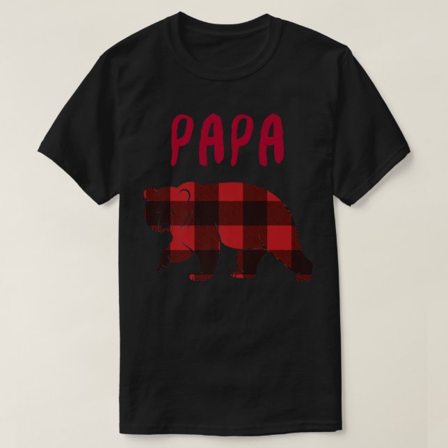 Camiseta Papa Oso Red Buffalo Pajama Navidades Familiares (Diseño del anverso)