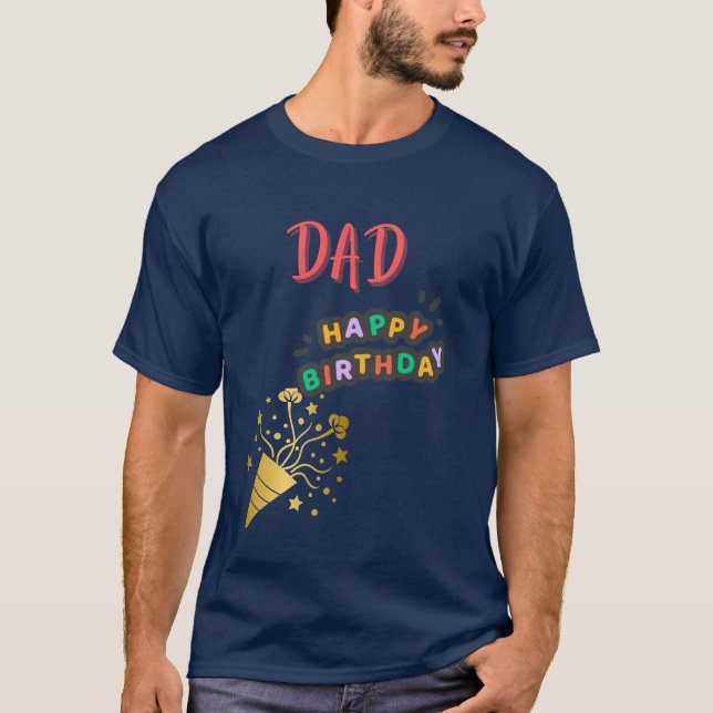 Camiseta Papá Padre Cumpleaños Abundancia Dorada Personaliz (Anverso)