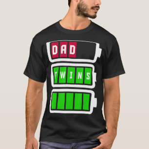 Camiseta Papá Padre Hombre Abuelo Batería baja Gemelos comp