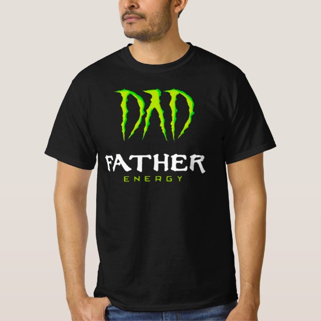 Camiseta Papá Padre Monstruo De La Energía Feliz Día Del Pa (Anverso)