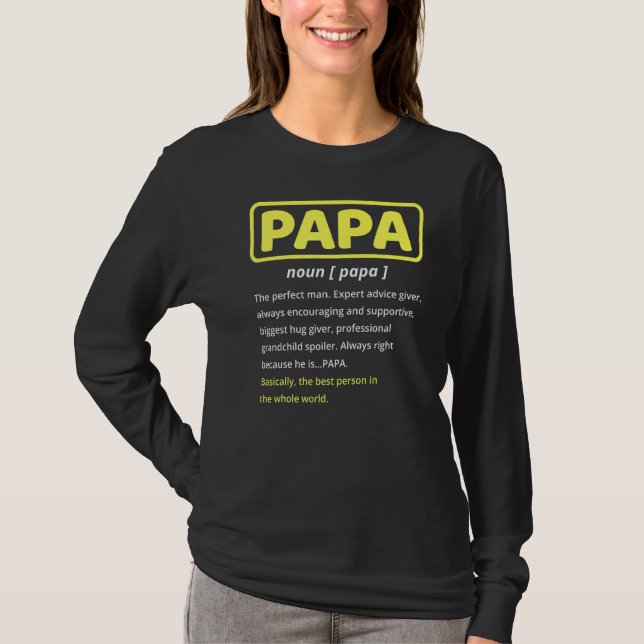 Camiseta Papa padrino Definición Día Del Abuelo Padre (Anverso)