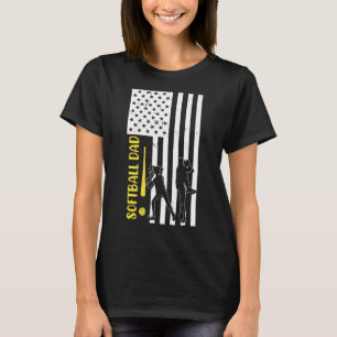 Camiseta Papá, papá de jugador de softbol de bandera estado