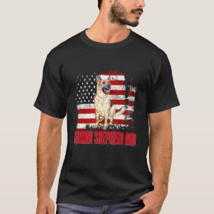 Camiseta Papá Pastor Alemán Bandera De Estados Unidos 4 De