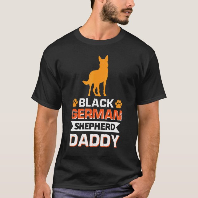 Camiseta Papa Pastor Alemán Negro (Anverso)