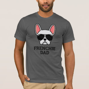 Camiseta Papá Perro Bulldog Francés Blanco