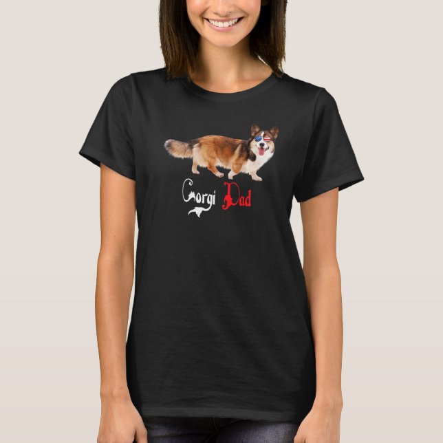 Camiseta Papá Perro Cachorro Papá Corgi (Anverso)