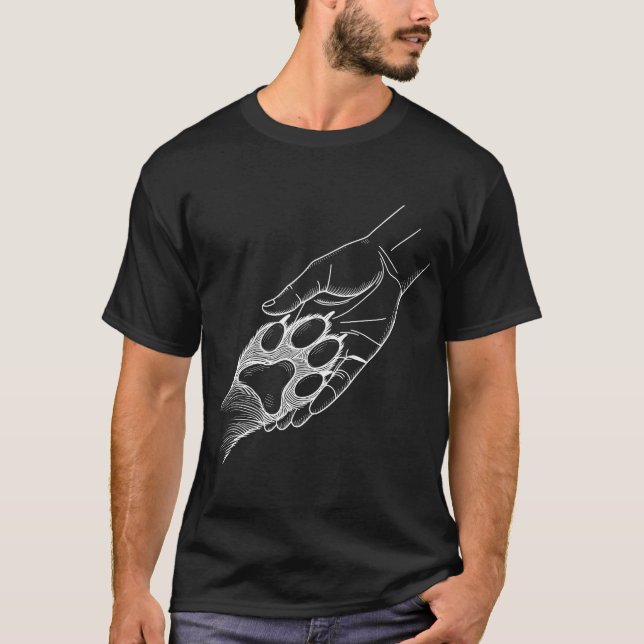 Camiseta Papá Perro Choque de Puños Con Pata de Perro Amant (Anverso)