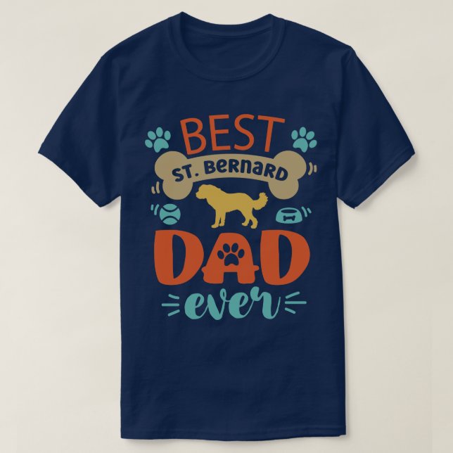 Camiseta Papá Perro de San Bernardo (Diseño del anverso)