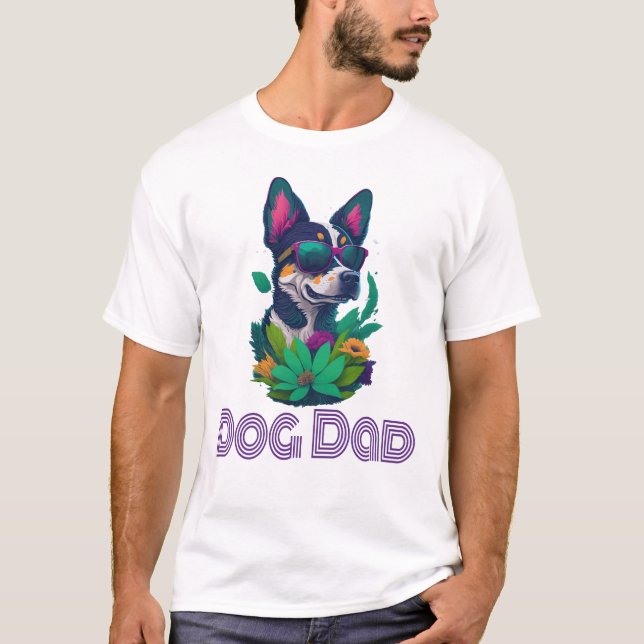 Camiseta Papá perro, estilo de verano - Guay y regalo diver (Anverso)