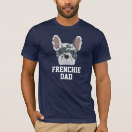Camiseta Papa Perro Frenchie Merle Azul