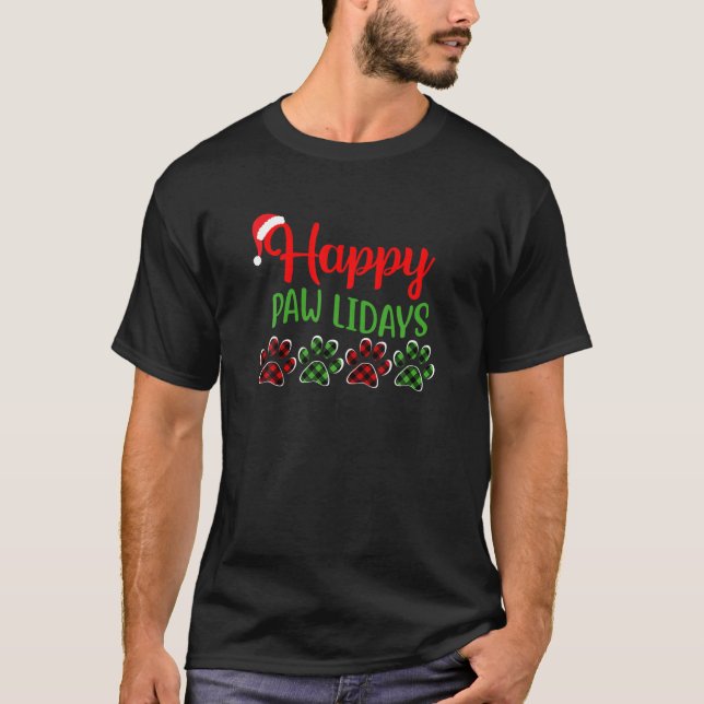 Camiseta Papá Perro Mamá Feliz Navidad (Anverso)