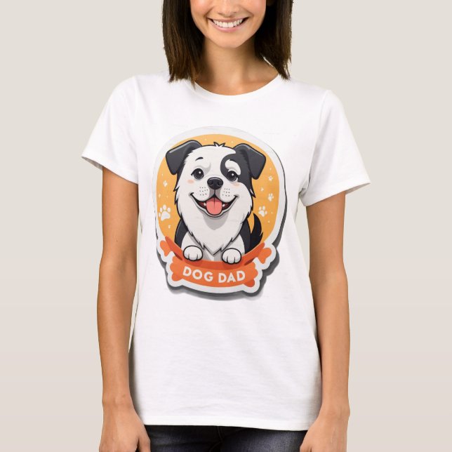 Camiseta Papá Perro / Mamá Perro - Cara mínima Imprimir cam (Anverso)