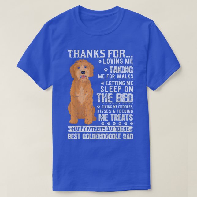 Camiseta Papá Perro Tee Feliz Día del Padre Al Mejor Golden (Diseño del anverso)