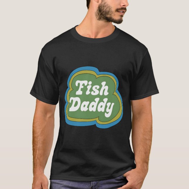 Camiseta Papa Pez (Verde sobre Azul) (Anverso)