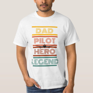 Camiseta Papá, piloto, héroe, el día del padre de la leyend
