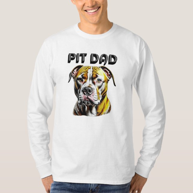 Camiseta Papá Pit Bull | Amantes de los Perros  (Anverso)
