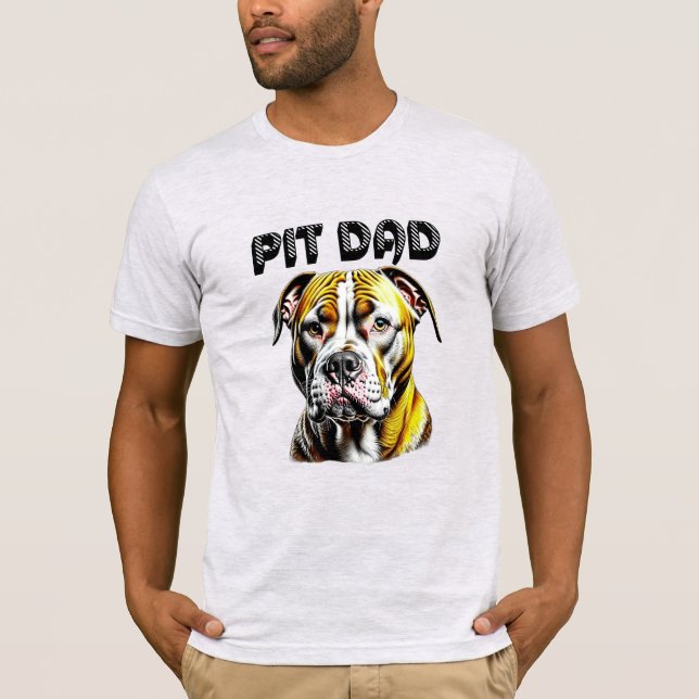 Camiseta Papá Pit Bull | Amantes de los Perros  (Anverso)