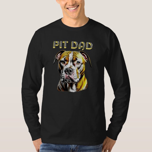Camiseta Papá Pit Bull | Amantes de los Perros  (Anverso)