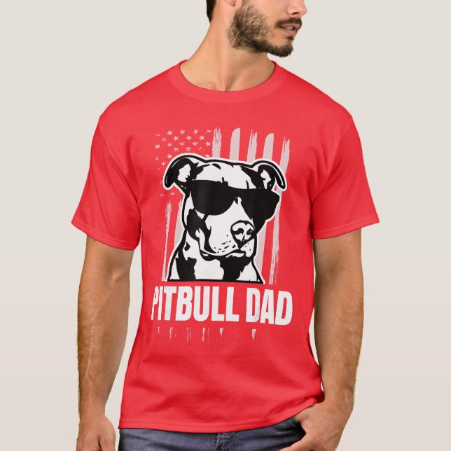 Camiseta Papá Pitbull Hombres Regalo Amante Pitbull para Pa (Anverso)
