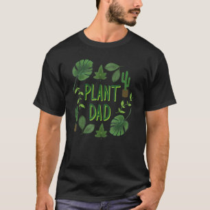 Camiseta Papá Planta Impresión de Hoja Jardinería Cactus Pl