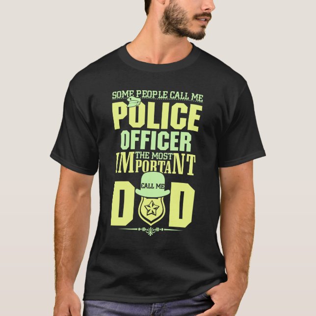 Camiseta Papá policía | Aplicación de la ley | Día del Padr (Anverso)
