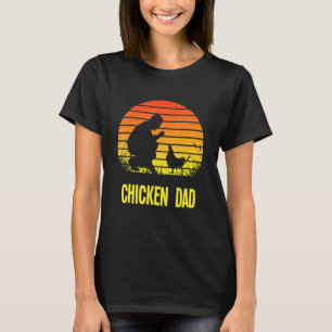 Camiseta Papá Pollo Atardecer Retro Granjero Dueño de Pollo
