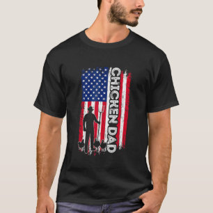 Camiseta Papá Pollo Bandera Americana Granjero de Aves Padr
