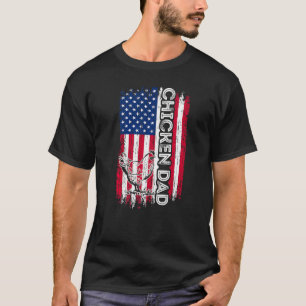 Camiseta Papá Pollo Bandera Americana Granjero Papá Día del