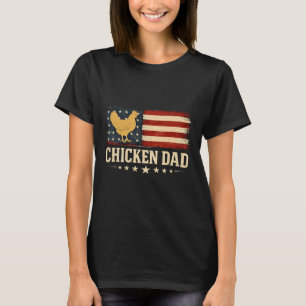 Camiseta Papá Pollo Divertido Bandera Retro Usa Granjero Av