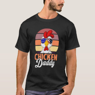 Camiseta Papá Pollo Granjero Papá Pollo Bandera de EE. UU.