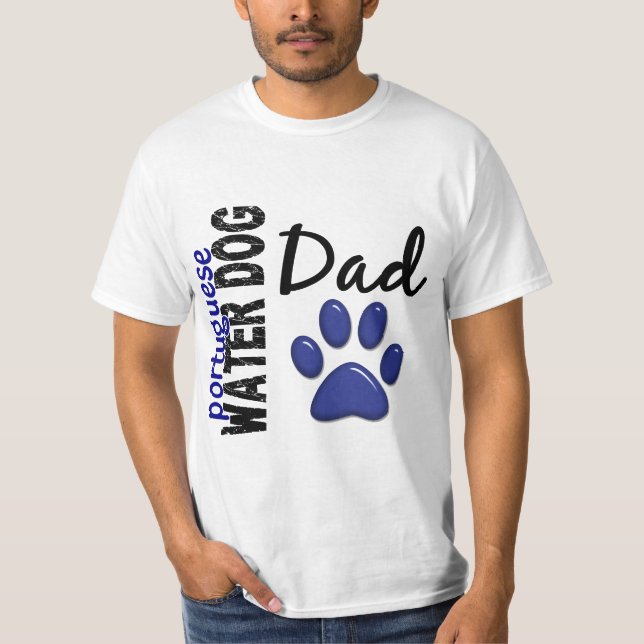 Camiseta Papá portugués 2 del perro de agua (Anverso)