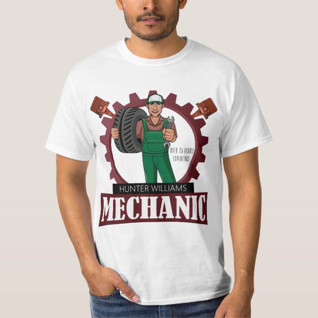 Camiseta Papá profesional moderno mecánico de coches para a (Anverso)