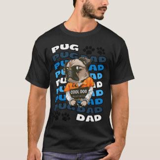 Camiseta Papa Pug Perro Genial Pug Pugger Dueño De Pug Con