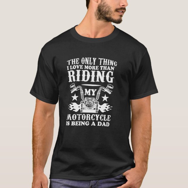 Camiseta Papá que ama montar en motocicleta (Anverso)
