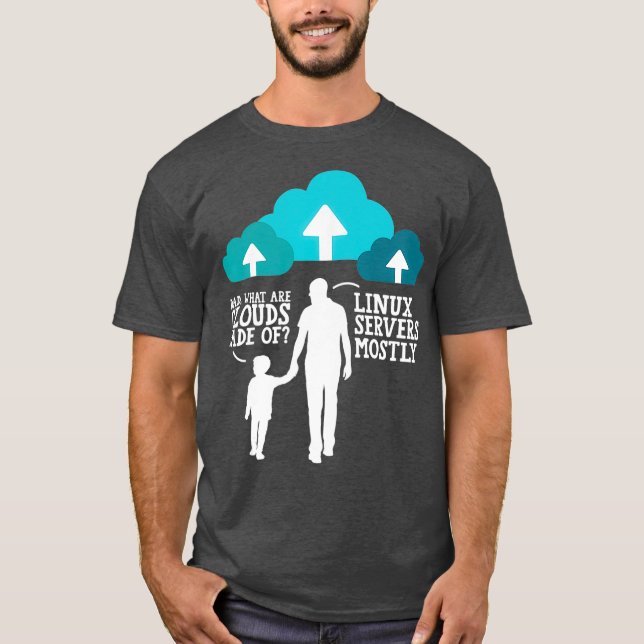 Camiseta Papá Qué Son Las Nubes De Los Servidores Linux May (Anverso)