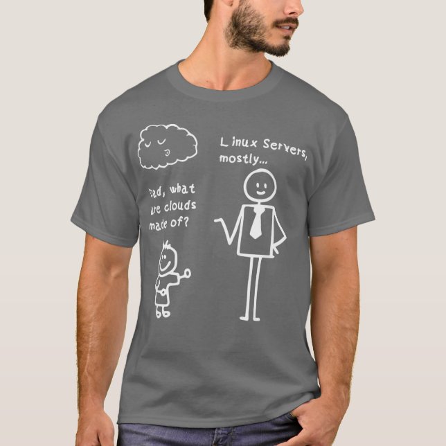 Camiseta Papá Qué Son Las Nubes De Un Servidor Uni Linu (Anverso)