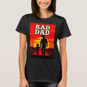 Camiseta Papá radical padre e hijo agricultor oeste puesta 