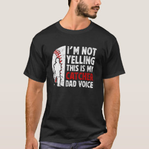 Camiseta Papá Receptor De Béisbol Voz Papá De Un Receptor D