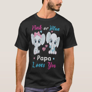 Camiseta Papa rosa o azul ama a tus elefantes género de beb