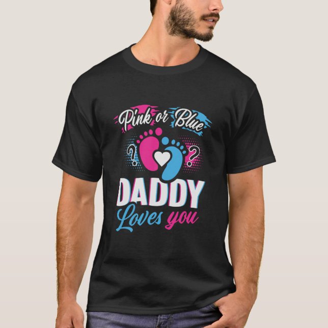 Camiseta Papá rosa o azul de los hombres te ama por el padr (Anverso)