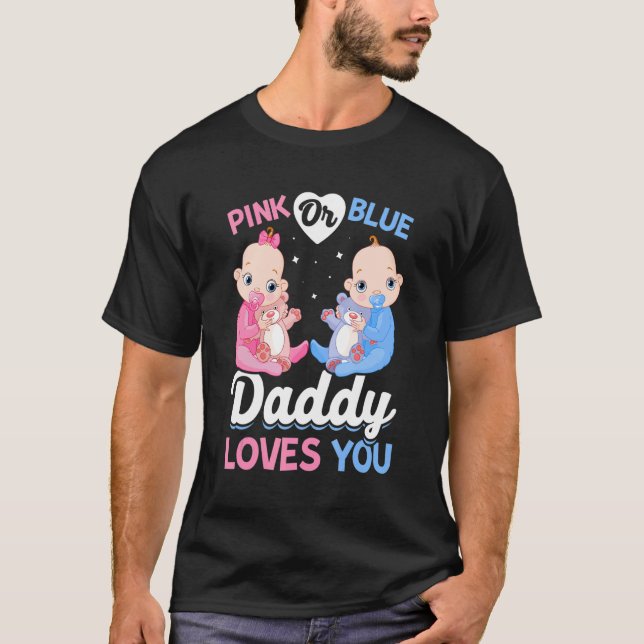 Camiseta Papá Rosa O Azul, Los Hombres Te Ama A Ser Gen. (Anverso)