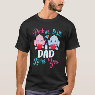 Camiseta Papá Rosa O Azul Te Ama El Género De Los Elefantes