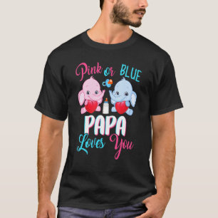 Camiseta Papá Rosa O Azul Te Ama Elefantes Género De Bebé