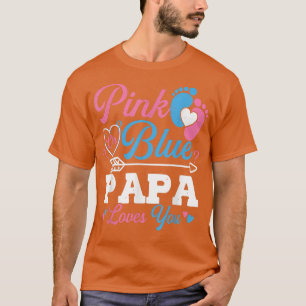 Camiseta Papá Rosa O Azul Te Ama Género Revelar El Par Del