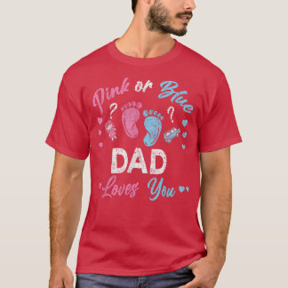 Camiseta Papá Rosa O Azul Te Ama Género Revelar Vintage