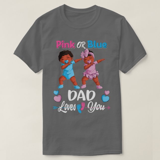 Camiseta Papá Rosa O Azul Te Ama La Revela De Género Del Be (Diseño del anverso)