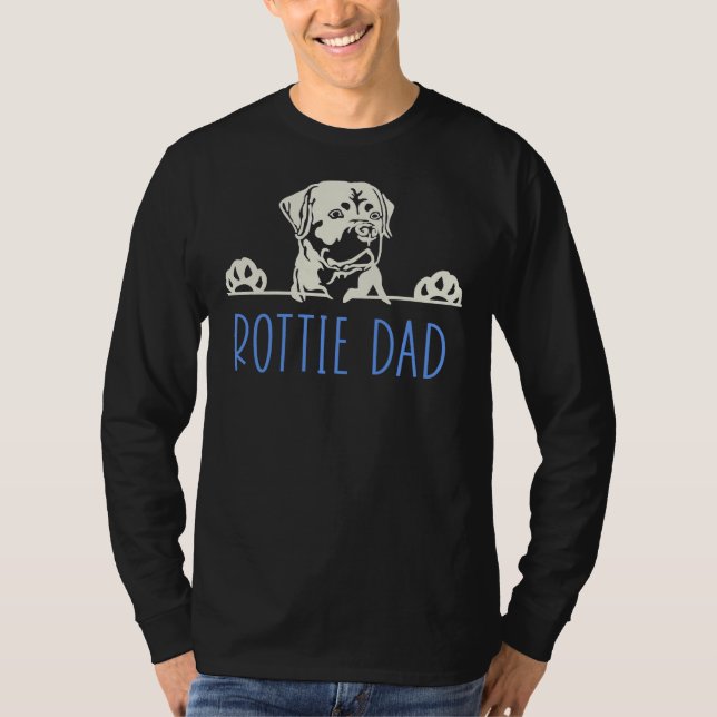 Camiseta Papá Rottie Con Perro Rottweiler 35 (Anverso)
