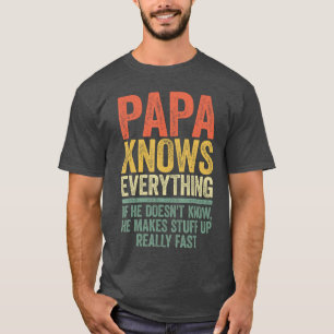 Camiseta Papá Sabe Todo Hombres Divertidos Abuelo Día del P