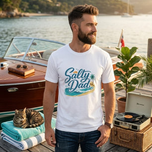 Camiseta Papá Salado Vintage Playa Ola del Océano