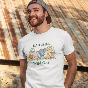 Camiseta Papá salvaje de los animales de Safari de primer c